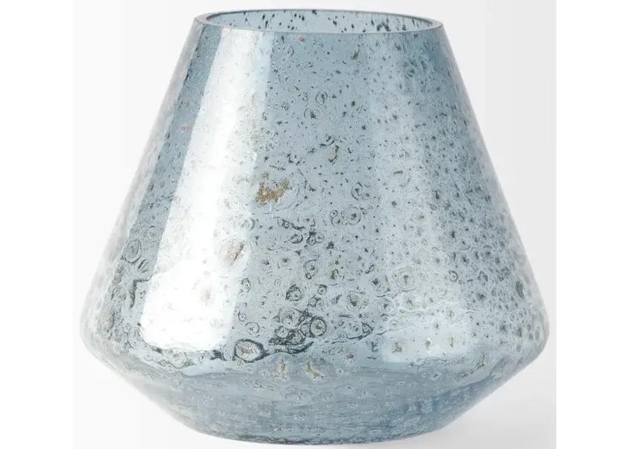 Robyn Short Blue Glass Vase