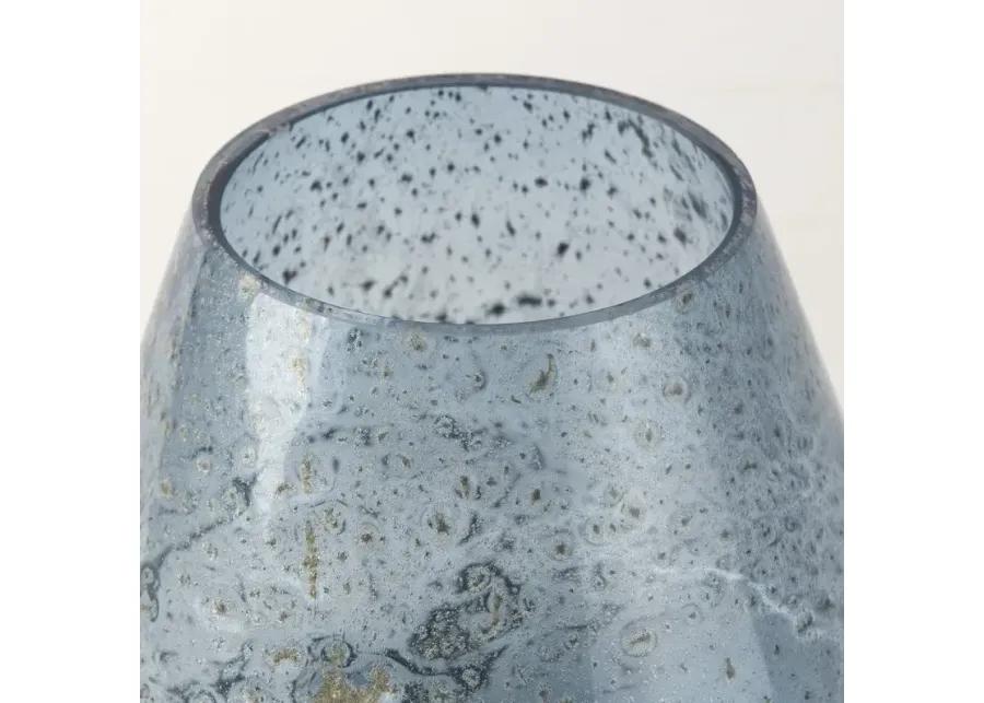 Robyn Short Blue Glass Vase