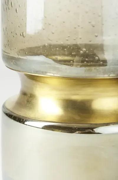 Adriatic I Small Brushed Gold Metal Glass Vase