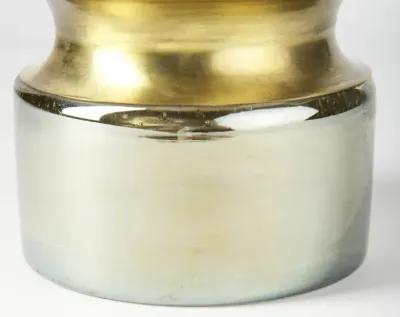 Adriatic I Small Brushed Gold Metal Glass Vase