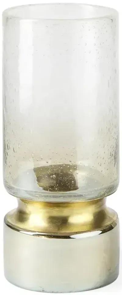 Adriatic I Small Brushed Gold Metal Glass Vase