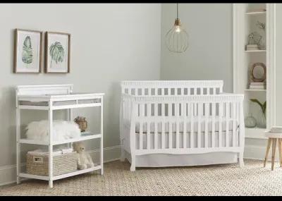 Emery Convertible Slat Crib - White