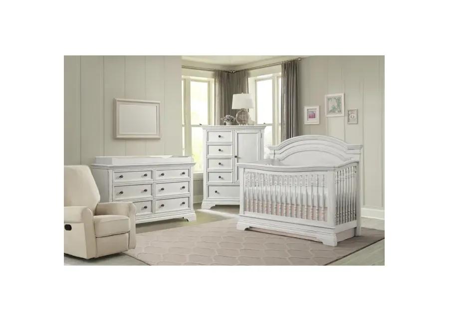 Olivia Arch Top Crib - Brushed White