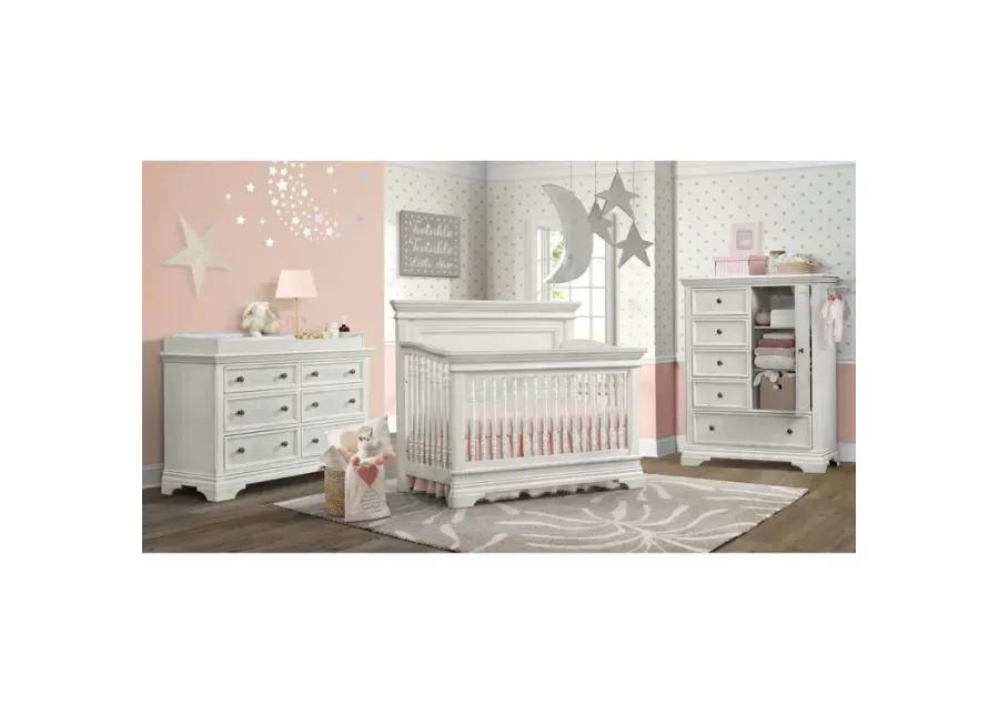 Olivia Flat Top Crib - Brushed White