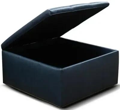 Hendrix Leather Storage Ottoman with Nails