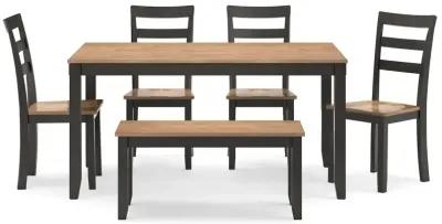 Gesthaven Dining Table with 4 Chairs and Bench (Set of 6)