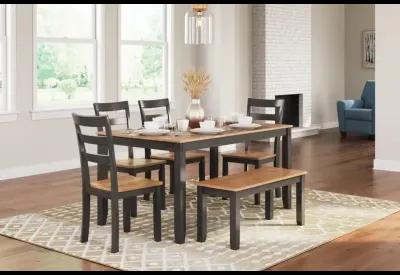 Gesthaven Dining Table with 4 Chairs and Bench (Set of 6)