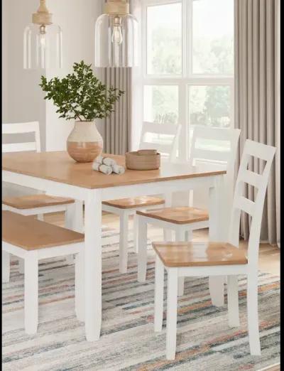 Gesthaven Dining Table with 4 Chairs and Bench (Set of 6)