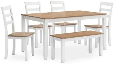 Gesthaven Dining Table with 4 Chairs and Bench (Set of 6)