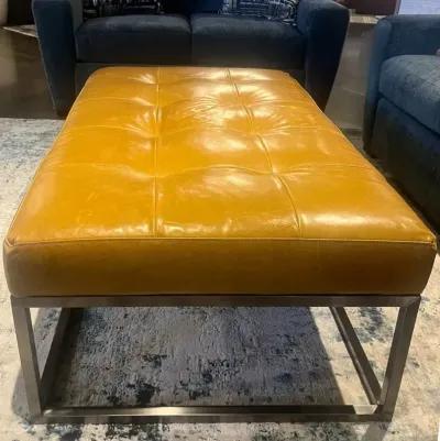 Copley Metal Leather Cocktail Ottoman