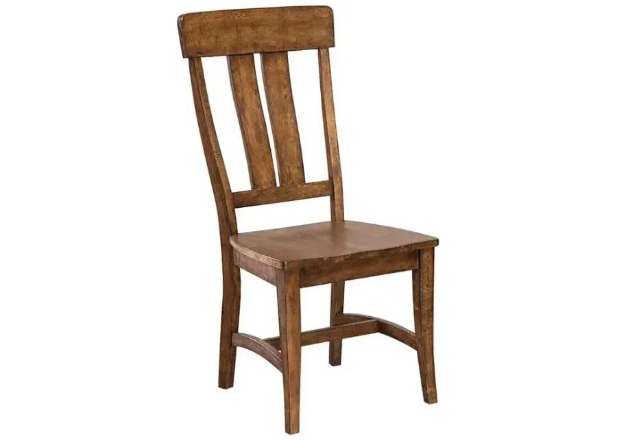 District Side Chair Splat Back Wood Seat