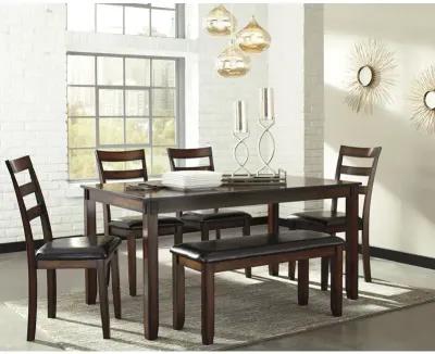 Coviar Dining Table and Chairs with Bench (Set of 6)