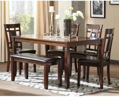 Bennox Dining Table and Chairs with Bench (Set of 6)