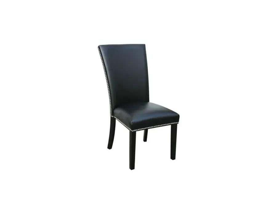 Camila Black Side Chair w/Nailheads