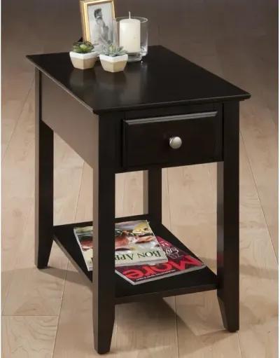 Espresso Chairside End Table with Drawer Shelf