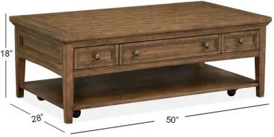 Bay Creek Rectangular Cocktail Table w/Casters