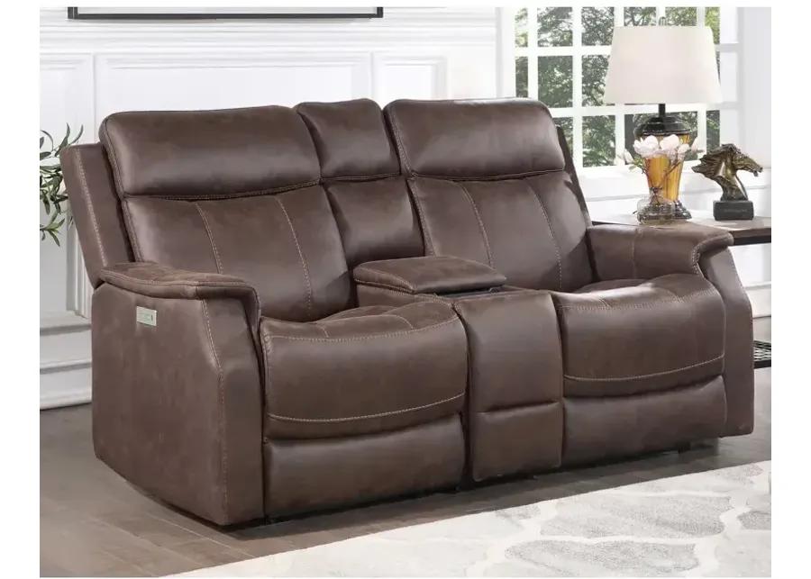 Valencia Power Reclining Loveseat w/Console - Walnut