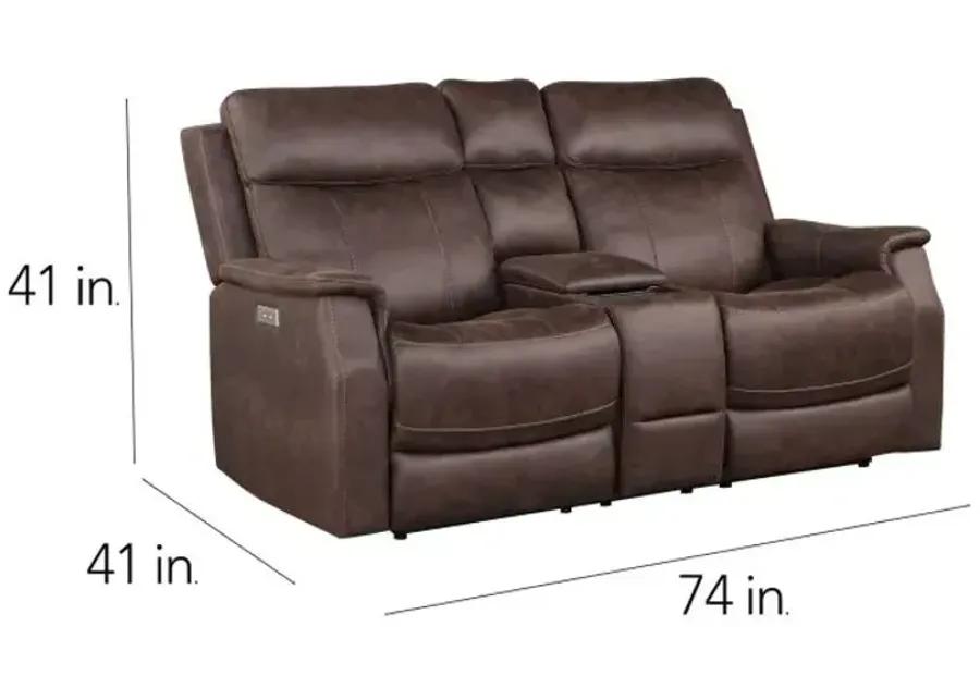 Valencia Power Reclining Loveseat w/Console - Walnut