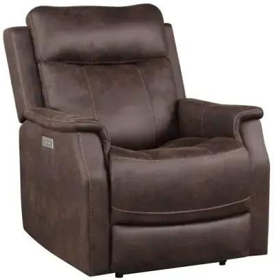 Valencia Dual-Power Leatherette Recliner, Walnut