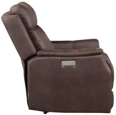 Valencia Dual-Power Leatherette Recliner, Walnut