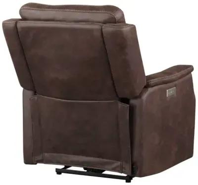 Valencia Dual-Power Leatherette Recliner, Walnut