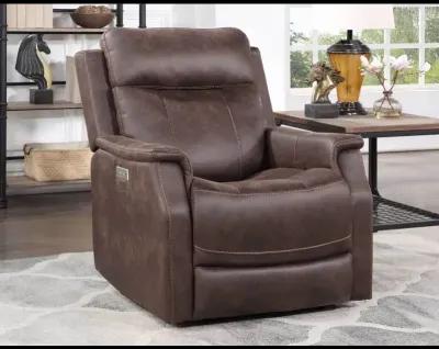 Valencia Dual-Power Leatherette Recliner, Walnut