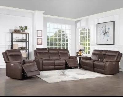 Valencia Dual-Power Leatherette Recliner, Walnut