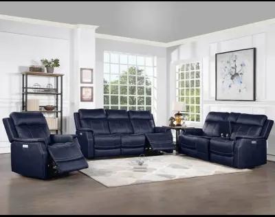 Valencia Dual-Power Reclining Sofa, Ocean Blue