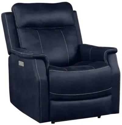 Valencia Dual-Power Leatherette Recliner, Ocean Blue