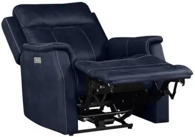 Valencia Dual-Power Leatherette Recliner, Ocean Blue