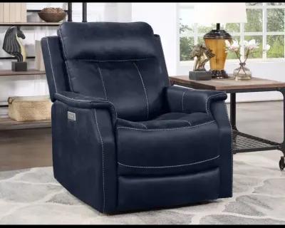 Valencia Dual-Power Leatherette Recliner, Ocean Blue