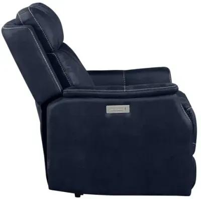 Valencia Dual-Power Leatherette Recliner, Ocean Blue