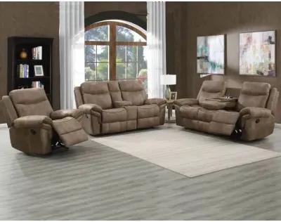 Nashville Manual Glider Recliner Console Loveseat - Cocoa