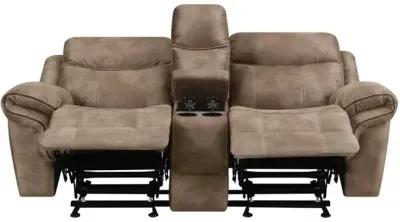 Nashville Manual Glider Recliner Console Loveseat - Cocoa