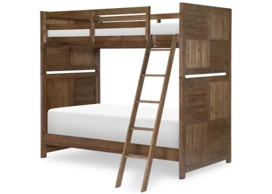 Summer Camp Twin Over Twin Bunk Bed - Brown Finish