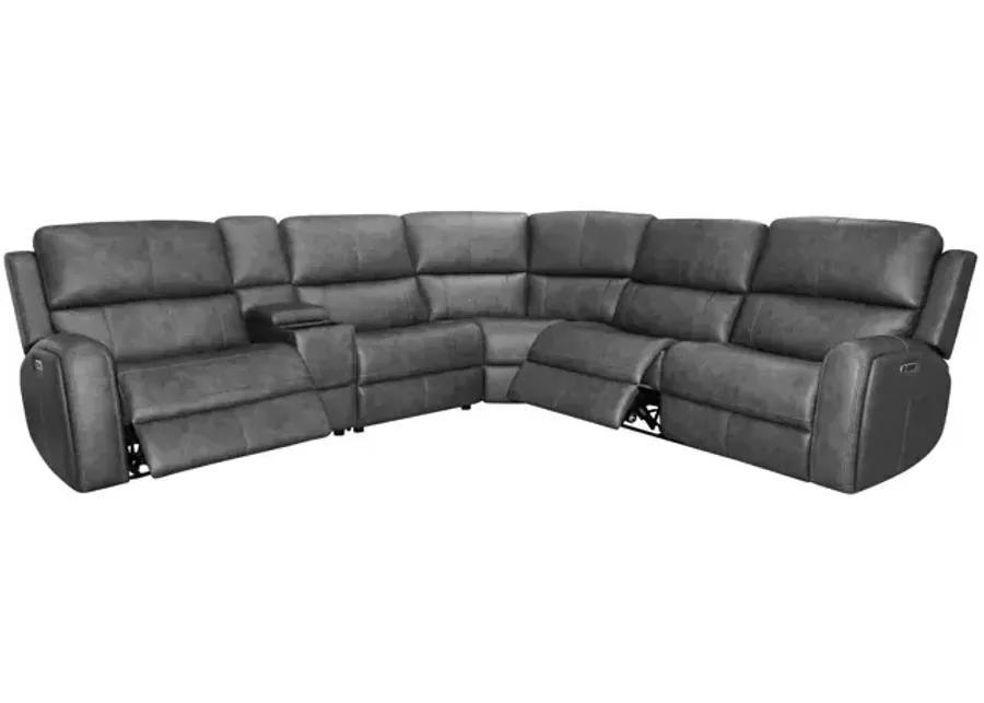 Linden 6 PC Power Reclining Sectional with Power Headrests & Lumbar