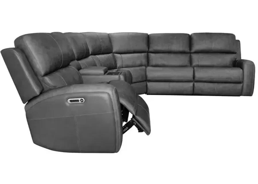 Linden 6 PC Power Reclining Sectional with Power Headrests & Lumbar