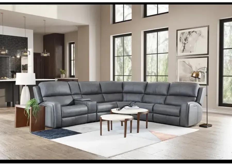 Linden 6 PC Power Reclining Sectional with Power Headrests & Lumbar