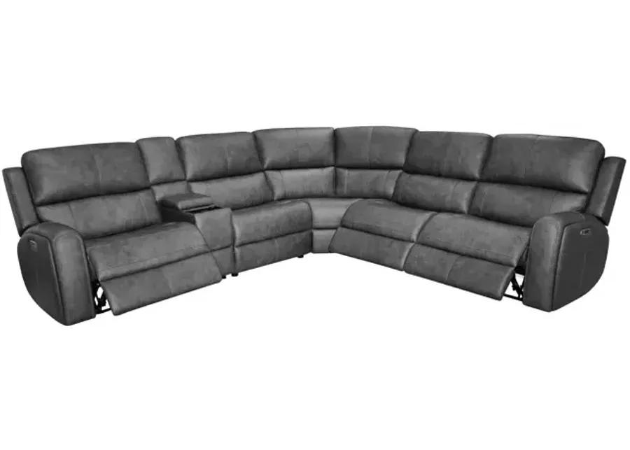 Linden 6 PC Power Reclining Sectional with Power Headrests & Lumbar