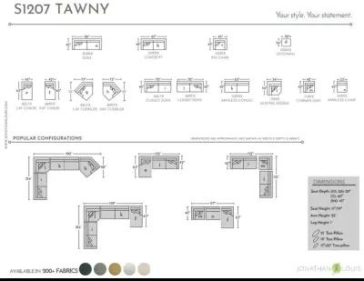 Tawny 4 PC Sectional