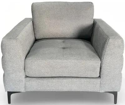 Fuji Sofa, Loveseat, & Chair Set - Furiosa Charcoal w/Black Metal Legs