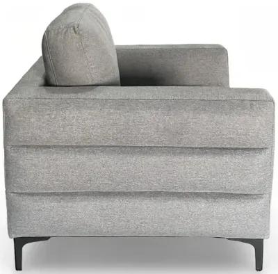 Fuji Sofa, Loveseat, & Chair Set - Furiosa Charcoal w/Black Metal Legs