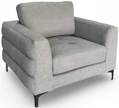 Fuji Sofa, Loveseat, & Chair Set - Furiosa Charcoal w/Black Metal Legs