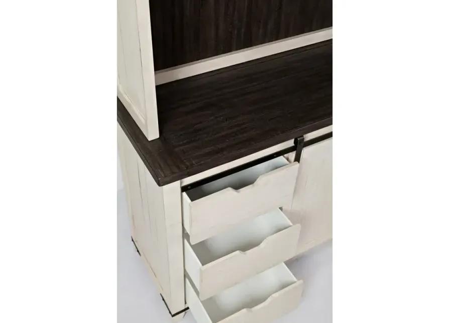 Madison County Server + Hutch - Vintage White