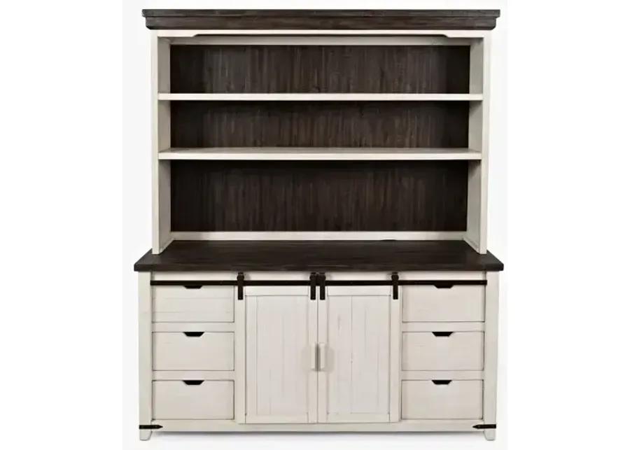 Madison County Server + Hutch - Vintage White