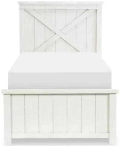 Flatiron Twin Panel Bed - Aged White