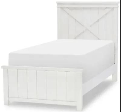 Flatiron Twin Panel Bed - Aged White