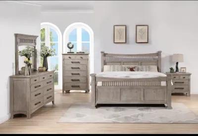 Mission Oak Queen Panel Bed - Taupe