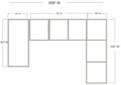 Mammoth Smoke 3PC Sectional (Left Chaise)