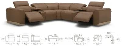 6 PC Power Reclining Sectional - Aline Butternut